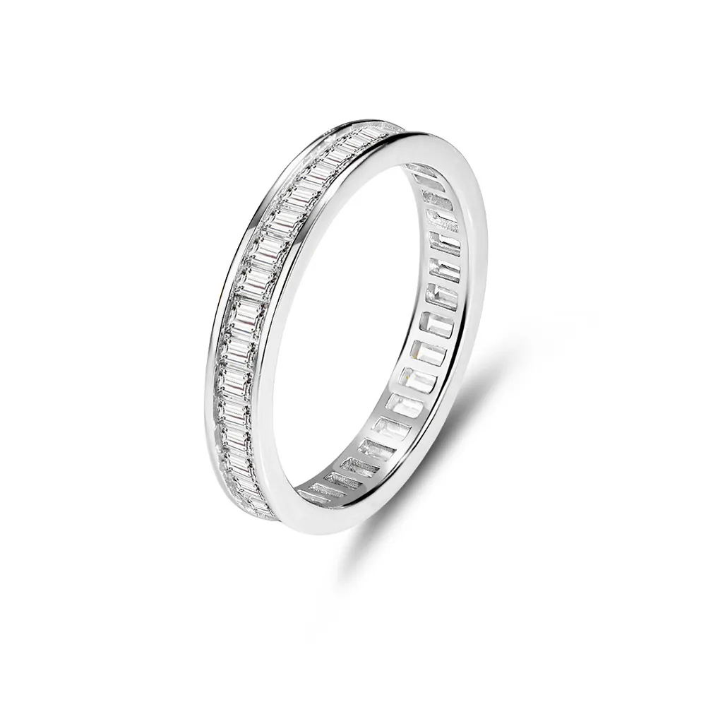 925 Sterling Silver Full Eternity Baguette CZ Ring 70100322