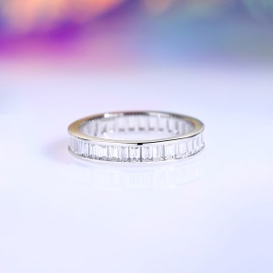 925 Sterling Silver Full Eternity Baguette CZ Ring 70100322