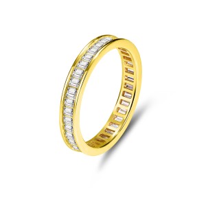 925 Sterling Silver Full Eternity Baguette CZ Ring 70100322