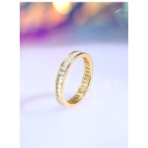 925 Sterling Silver Full Eternity Baguette CZ Ring 70100322