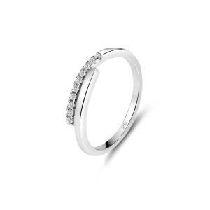 925 Sterling Silver Open Mobius CZ Ring 70100324