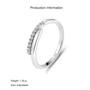 925 Sterling Silver Open Mobius CZ Ring 70100324