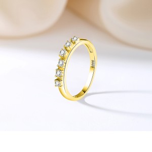 925 Sterling Silver Irregular CZ Stacking Dainty Band Ring 70100326