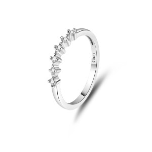 925 Sterling Silver Sparkling CZ Stacking Ring 70100327