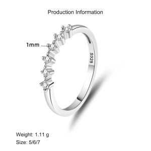 925 Sterling Silver Sparkling CZ Stacking Ring 70100327