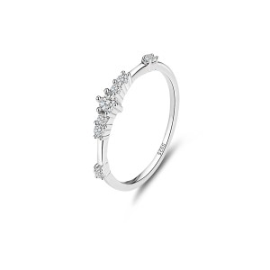925 Sterling Silver CZ Stacking 7 Sparkling Stones Ring 70100329