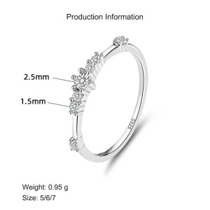 925 Sterling Silver CZ Stacking 7 Sparkling Stones Ring 70100329