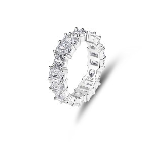 925 Sterling Silver Eternity Full Zirconia Stackable Ring Band 70100331