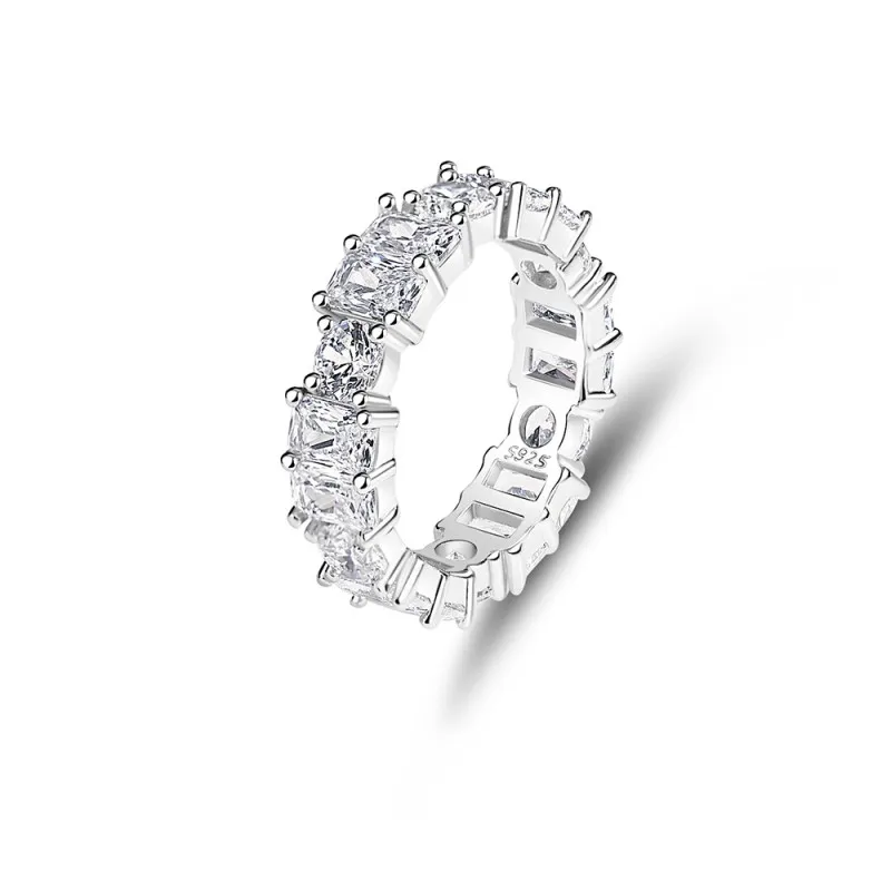 925 Sterling Silver Eternity Full Zirconia Stackable Ring Band 70100331
