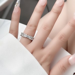 925 Sterling Silver Eternity Full Zirconia Stackable Ring Band 70100331