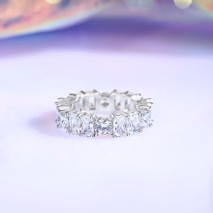 925 Sterling Silver Eternity Full Zirconia Stackable Ring Band 70100331