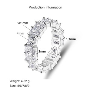 925 Sterling Silver Eternity Full Zirconia Stackable Ring Band 70100331