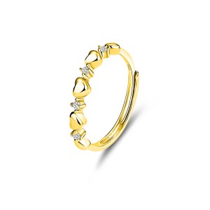 925 Sterling Silver Adjustable Open Heart Ring 70100333 925 Sterling Silver Adjustable Open Heart Ring 70100333