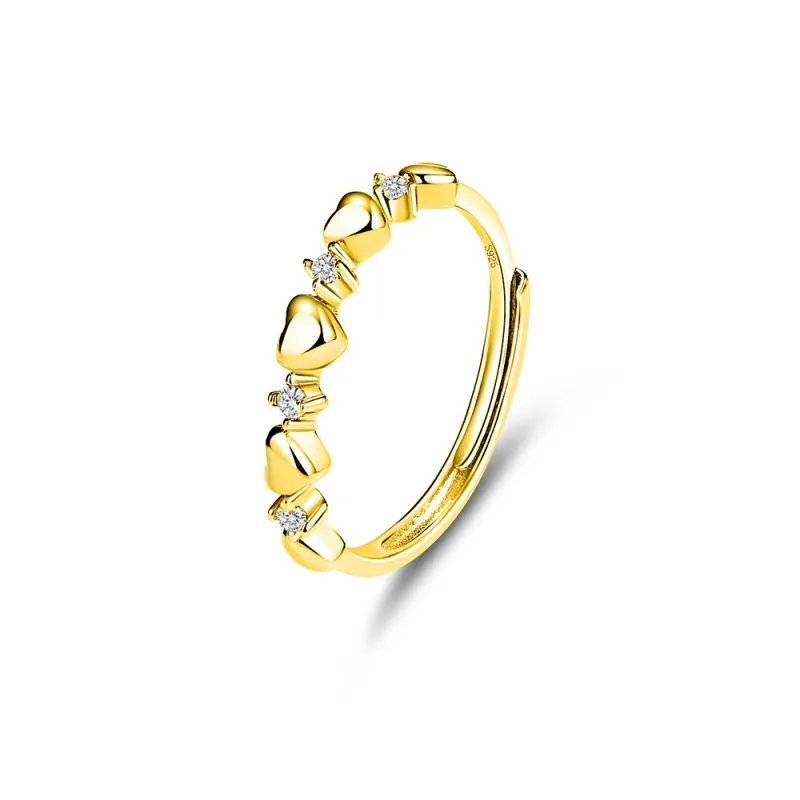 925 Sterling Silver Adjustable Open Heart Ring 70100333