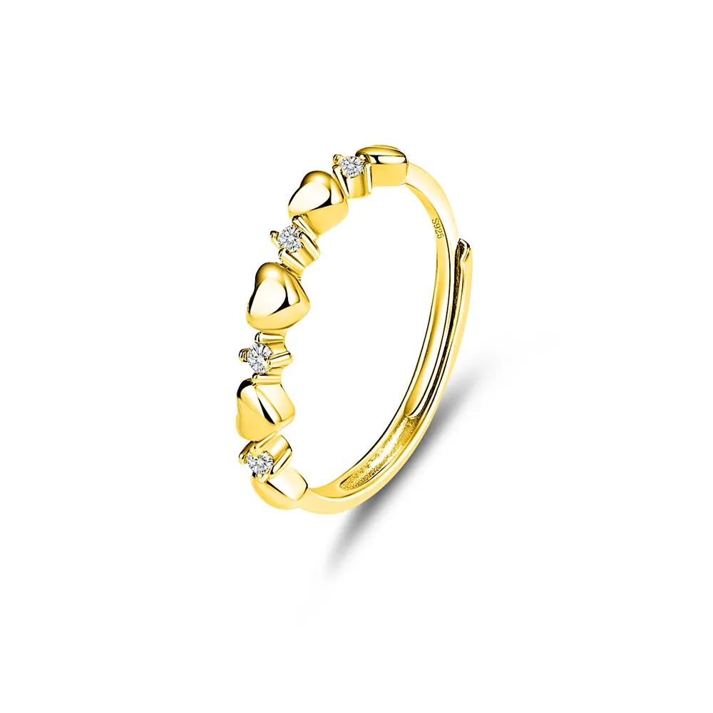 925 Sterling Silver Adjustable Open Heart Ring 70100333 925 Sterling Silver Adjustable Open Heart Ring 70100333