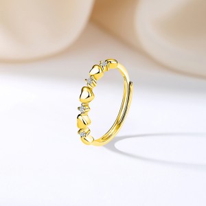 925 Sterling Silver Adjustable Open Heart Ring 70100333 925 Sterling Silver Adjustable Open Heart Ring 70100333