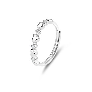 925 Sterling Silver Adjustable Open Heart Ring 70100333 925 Sterling Silver Adjustable Open Heart Ring 70100333