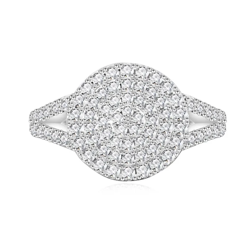 925 Sterling Silver Full Pave CZ Statement Ring 70100338