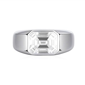 925 Sterling Silver 8A Emerald Cut Statement Band Ring 70100343 925 Sterling Silver 8A Emerald Cut Statement Band Ring 70100343