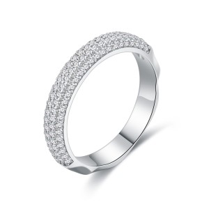 925 Sterling Silver Half Eternity Zirconia Band Ring 70100348