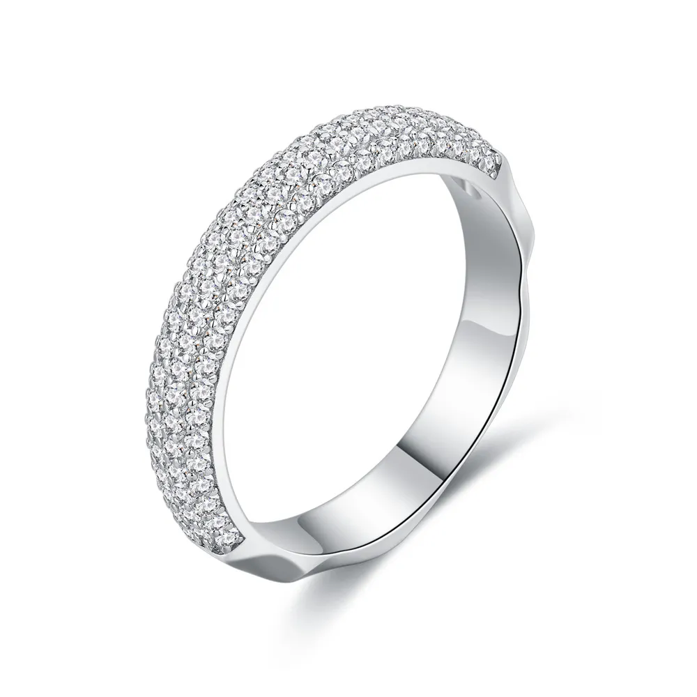 925 Sterling Silver Half Eternity Zirconia Band Ring 70100348