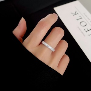 925 Sterling Silver Half Eternity Zirconia Band Ring 70100348