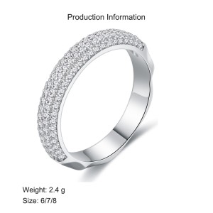 925 Sterling Silver Half Eternity Zirconia Band Ring 70100348