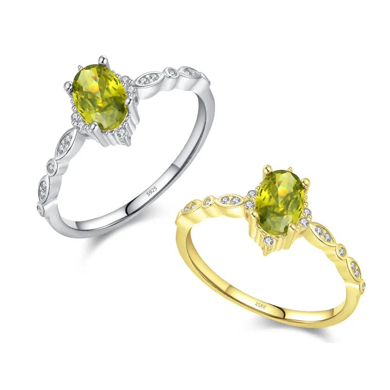 925 Sterling Silver Retro Oval Zirconia Statement Ring 70100349