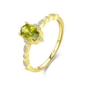 925 Sterling Silver Retro Oval Zirconia Statement Ring 70100349