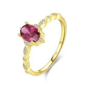 925 Sterling Silver Retro Oval Zirconia Statement Ring 70100349