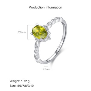 925 Sterling Silver Retro Oval Zirconia Statement Ring 70100349