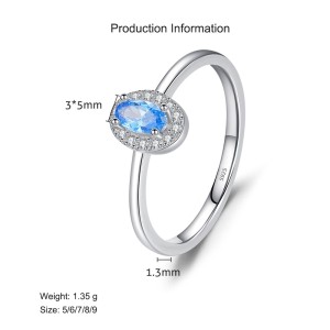 925 Sterling Silver Multicolor Stackable Ring  Oval Cut CZ Ring 70100352