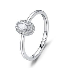 925 Sterling Silver Multicolor Stackable Ring  Oval Cut CZ Ring 70100352