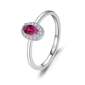 925 Sterling Silver Multicolor Stackable Ring  Oval Cut CZ Ring 70100352