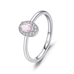 925 Sterling Silver Multicolor Stackable Ring  Oval Cut CZ Ring 70100352