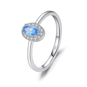 925 Sterling Silver Multicolor Stackable Ring  Oval Cut CZ Ring 70100352