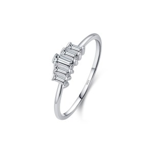 925 Sterling Silver Baguette CZ Crown Stackable Ring 70100357 925 Sterling Silver Baguette CZ Crown Stackable Ring 70100357