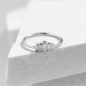 925 Sterling Silver Baguette CZ Crown Stackable Ring 70100357 925 Sterling Silver Baguette CZ Crown Stackable Ring 70100357
