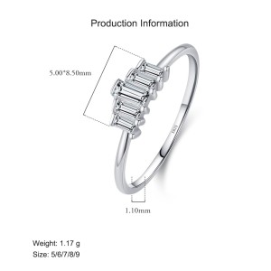 925 Sterling Silver Baguette CZ Crown Stackable Ring 70100357 925 Sterling Silver Baguette CZ Crown Stackable Ring 70100357
