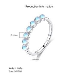 925 Sterling Silver Moonstone Stacking Ring 70100359