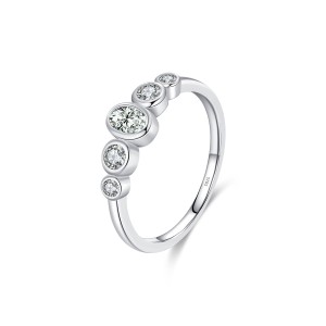 925 Sterling Silver High Sparkle CZ Bubble Ring 70100364