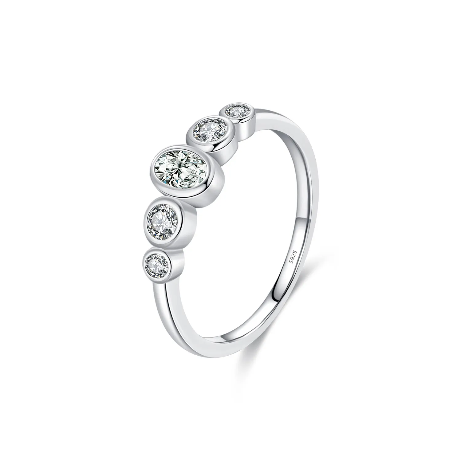 925 Sterling Silver High Sparkle CZ Bubble Ring 70100364