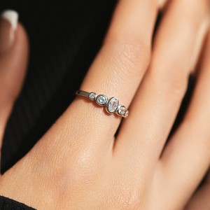 925 Sterling Silver High Sparkle CZ Bubble Ring 70100364