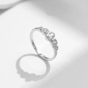 925 Sterling Silver High Sparkle CZ Bubble Ring 70100364