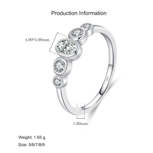 925 Sterling Silver High Sparkle CZ Bubble Ring 70100364