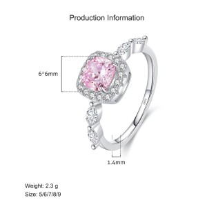 925 Sterling Silver Sweet Candy Cushion CZ Ring 70100367 925 Sterling Silver Sweet Candy Cushion CZ Ring 70100367