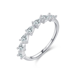 925 Sterling Silver Teardrop CZ Stackable Ring 70100369