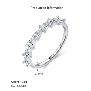 925 Sterling Silver Teardrop CZ Stackable Ring 70100369