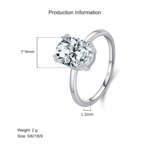 925 Sterling Silver Oval Solitaire CZ Ring 70100372 925 Sterling Silver Oval Solitaire CZ Ring 70100372