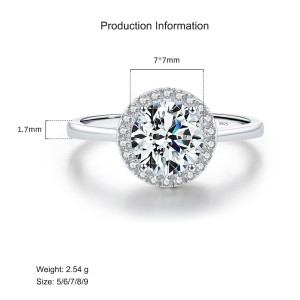 925 Sterling Silver Sparkle Halo CZ Statement Ring 70100375